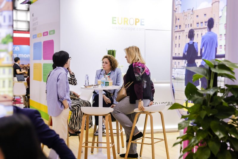 Meetings in the Europe Pavilion at ITB China